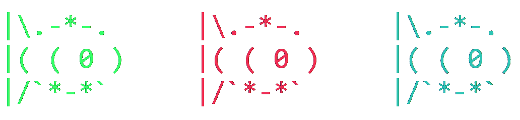 ASCII art of 3 fishies